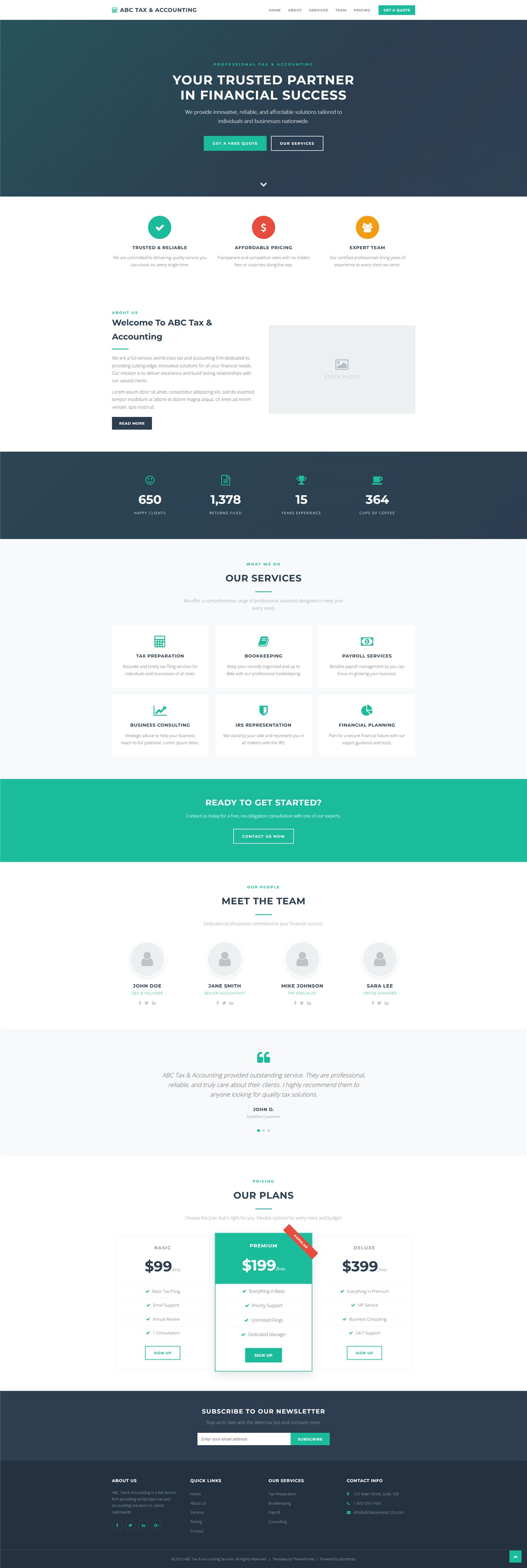 An outdated do-it-yourself tax website template